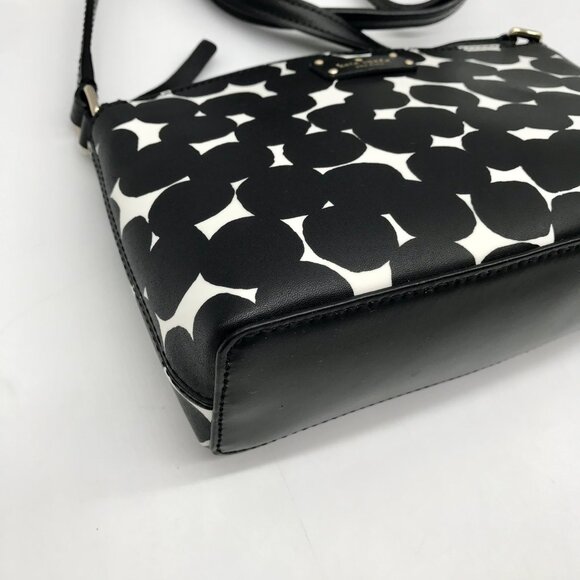 Kate Spade Black/Cream Leather Millie Grove Street Splodge Dot Crossbody - Picture 7 of 11